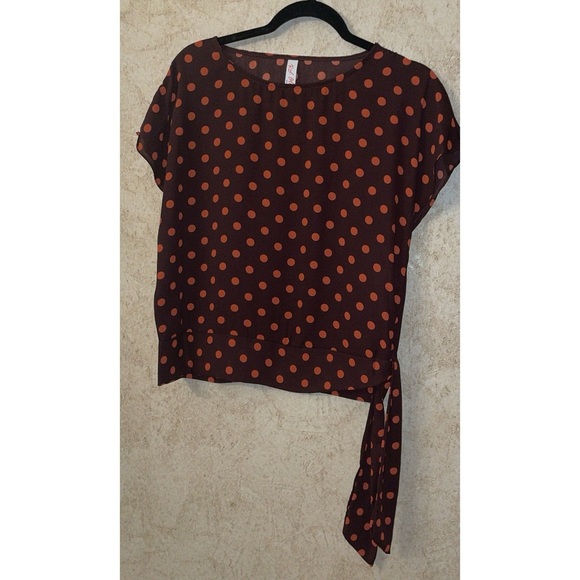 💕SALE 4 for $10💕🆕 Red Lolly Tie Front Polka Dot Blouse - Picture 8 of 8